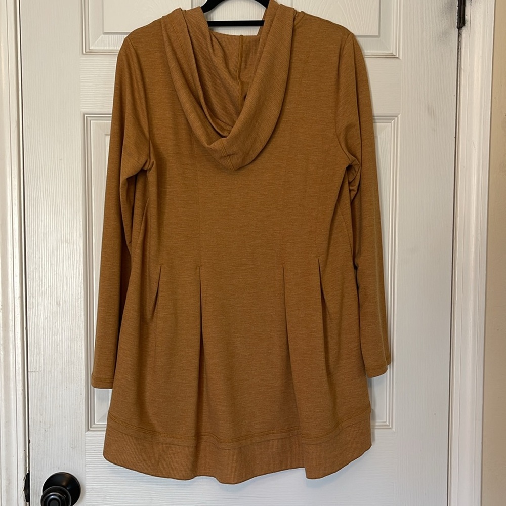 Logo Lounge Mustard Pleated Hooded Zip-Up Jacket - Picture 5 of 5